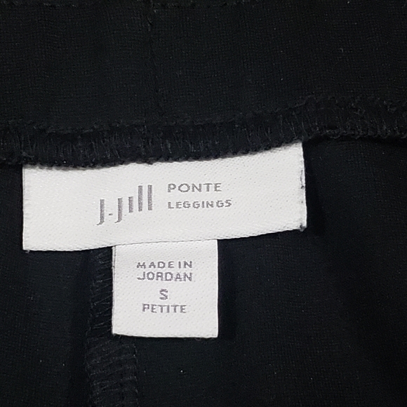 J Jill Ponte leggings Size Petite Small Womens Black Knit Pants Pintucked - Picture 5 of 7